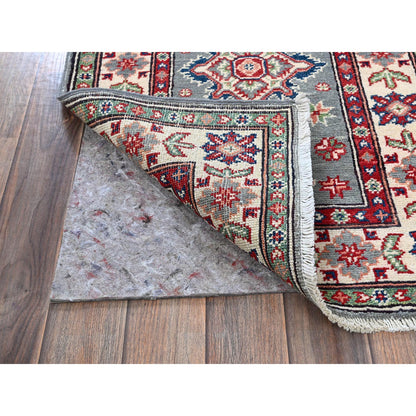 Kazak Wool Hand Knotted Rug Grey 2.2x5.11 -O0498