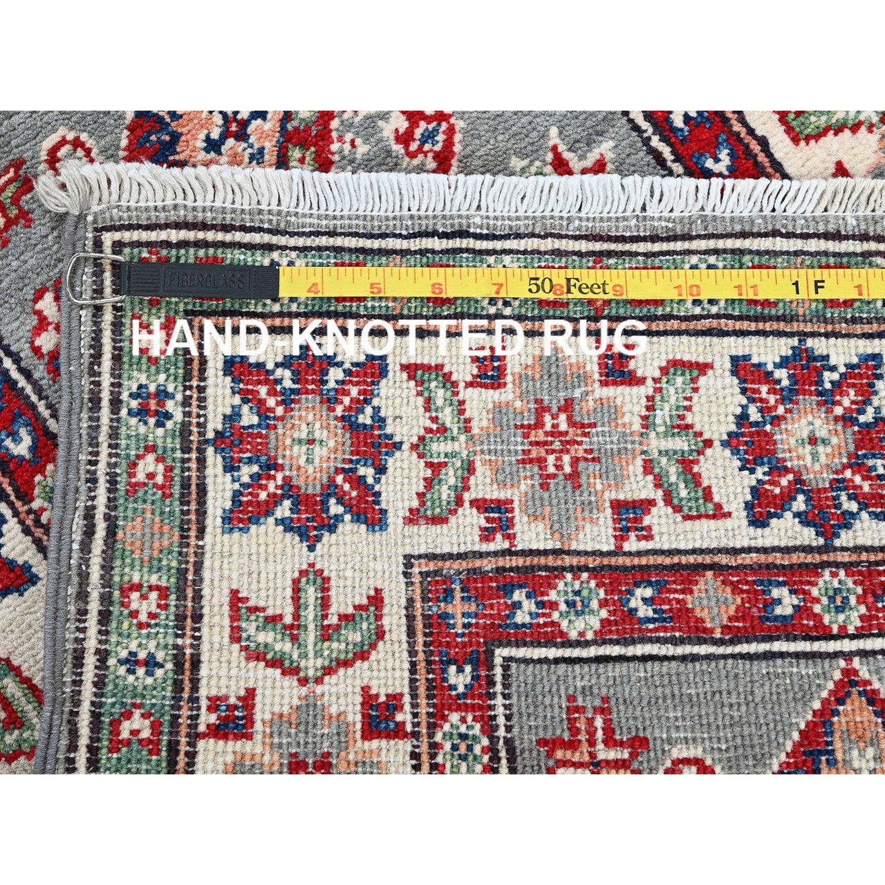 Gray 2'2" x 5'11" Kazak Hand knotted Wool Rug - Sku: O0498