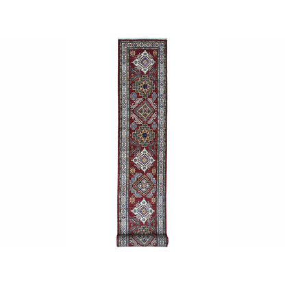 Kazak Wool Hand Knotted Rug Red Ivory 2.10X20.1 -O050065