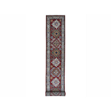 Kazak Wool Hand Knotted Rug Red Ivory 2.10X20.1 -O050065