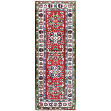Kazak Wool Hand Knotted Rug Red 2.1x6.0 -O0500