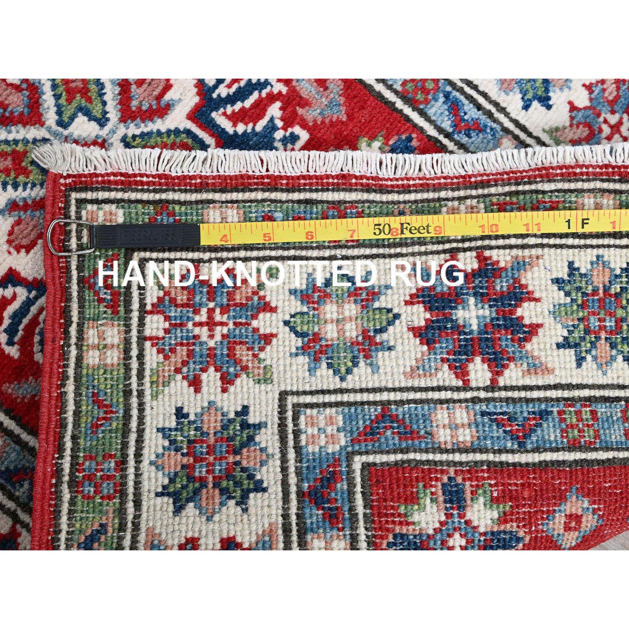 Red 2'1" x 6'0" Kazak Hand knotted Wool Rug - Sku: O0500