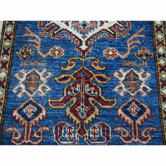 Kazak Wool Hand Knotted Rug Blue Ivory 2.10X3.10 -O050100