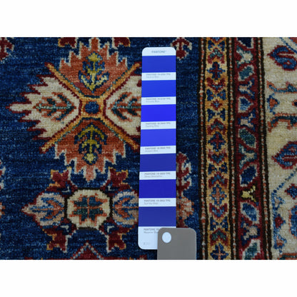 Kazak Wool Hand Knotted Rug Blue Ivory 2.10X4.2 -O050105