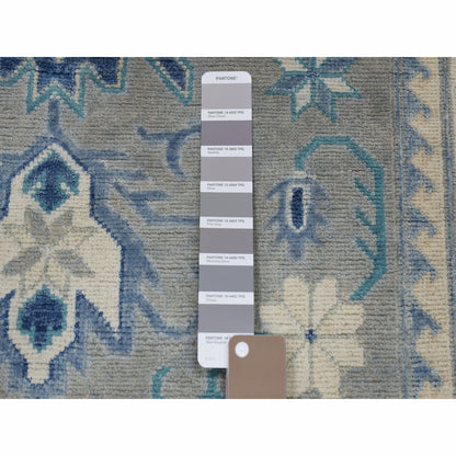Kazak Wool Hand Knotted Rug Grey Ivory 3.2X5.0 -O050222