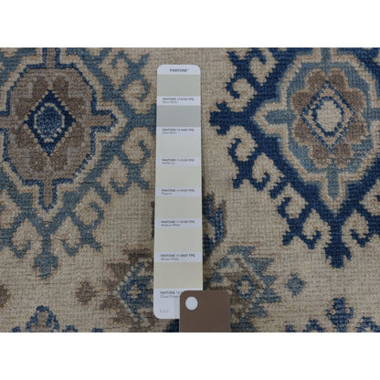 Kazak Wool Hand Knotted Rug Ivory Gray 4.0X6.1 -O050337