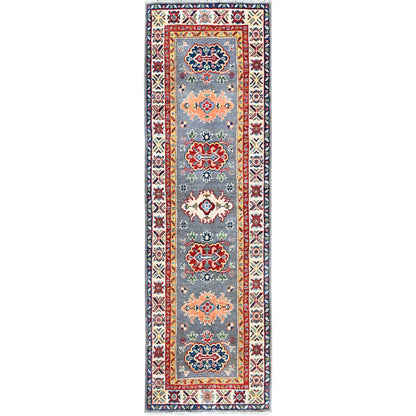 Kazak Wool Hand Knotted Rug Grey 2.0x6.6 -O0503