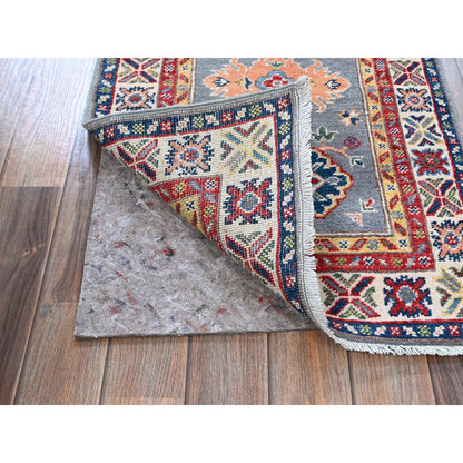 Kazak Wool Hand Knotted Rug Grey 2.0x6.6 -O0503