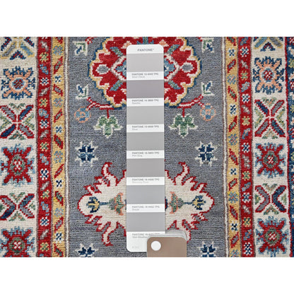 Kazak Wool Hand Knotted Rug Grey 2.0x6.6 -O0503