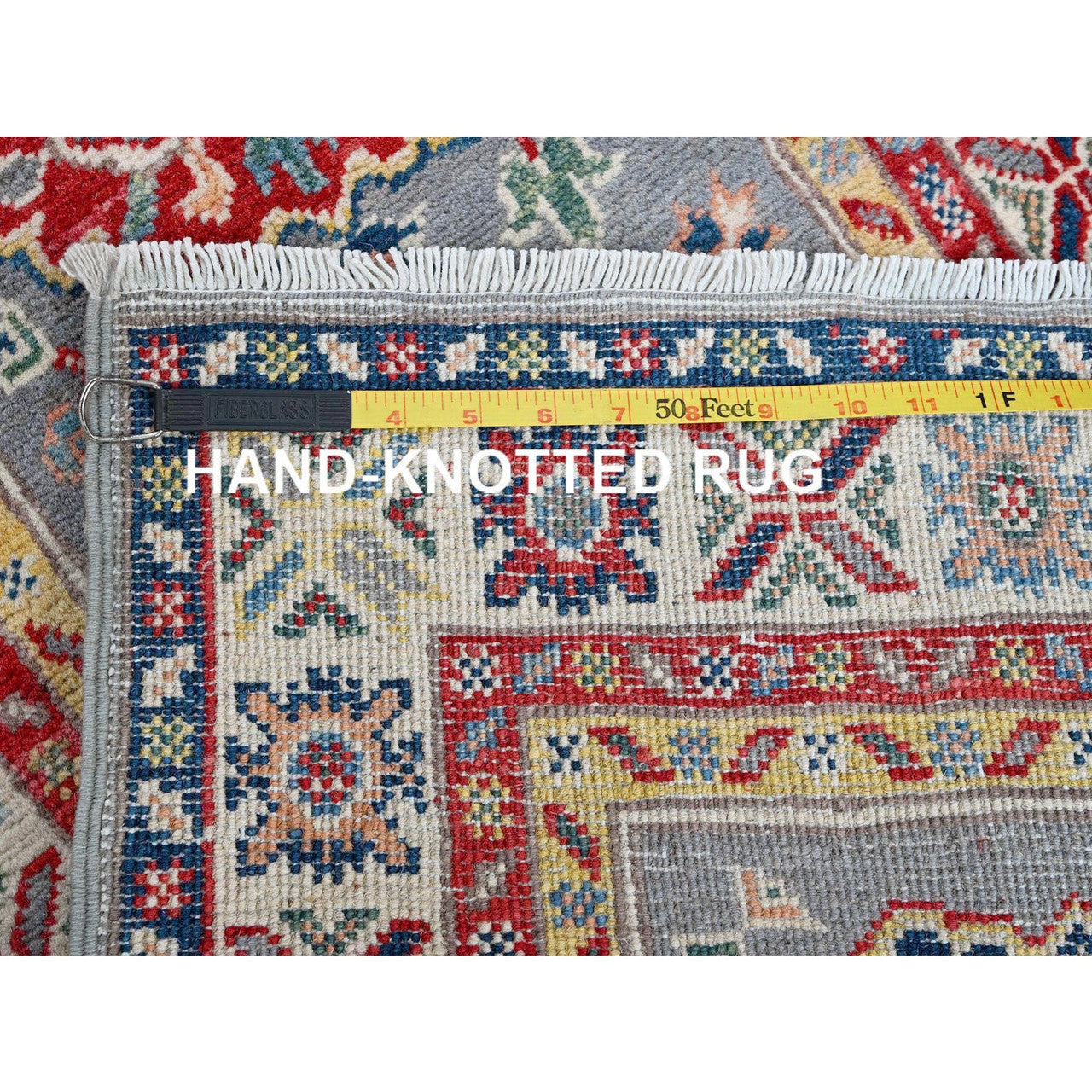 Gray 2'0" x 6'6" Kazak Hand knotted Wool Rug - Sku: O0503