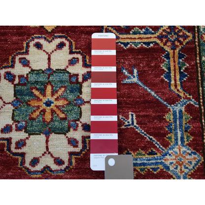 Kazak Wool Hand Knotted Rug Red Ivory 3.5X19.3 -O050419