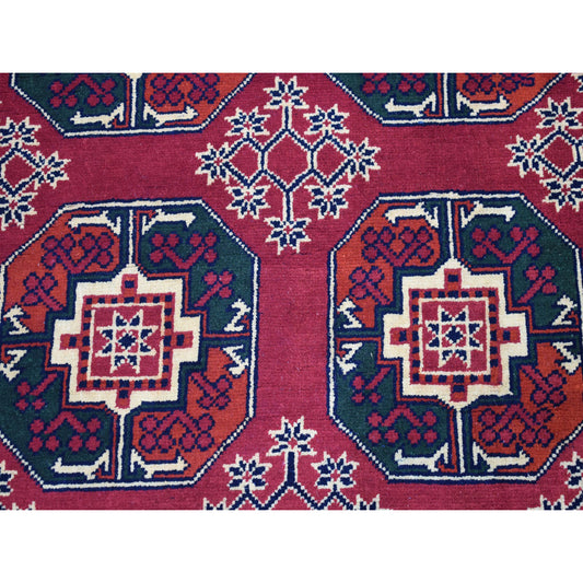 Tribal & Geometric Wool Hand Knotted Rug Red Red 3.3X5.3 -O050440