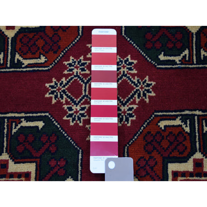 Tribal & Geometric Wool Hand Knotted Rug Red Red 3.3X5.3 -O050440