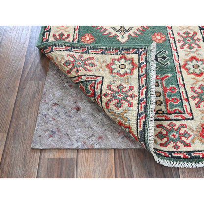 Kazak Wool Hand Knotted Rug Green 1.11x5.10 -O0504