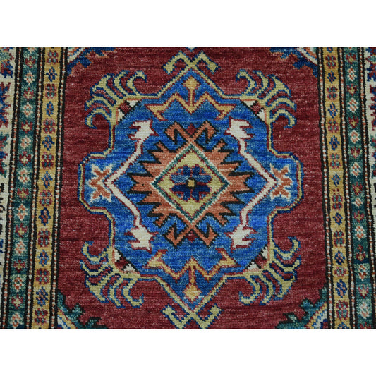Kazak Wool Hand Knotted Rug Red Ivory 2.8X19.5 -O050575