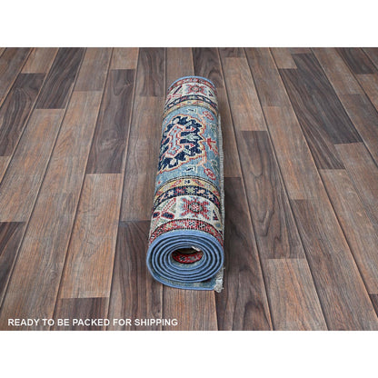 Kazak Wool Hand Knotted Rug Blue 2.1x5.10 -O0505