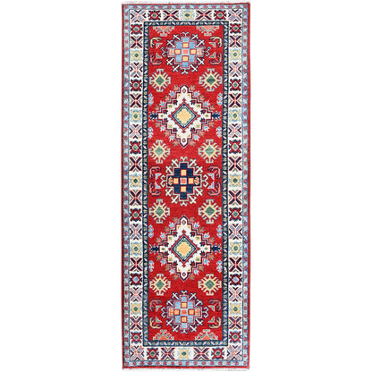Kazak Wool Hand Knotted Rug Red 2.0x5.9 -O0506