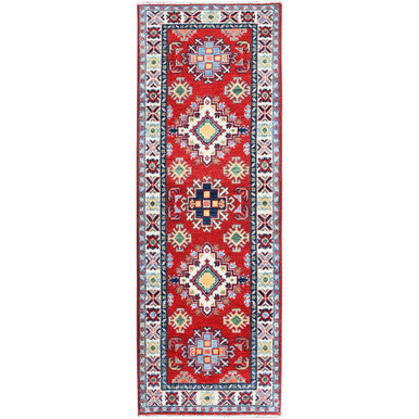 Kazak Wool Hand Knotted Rug Red 2.0x5.9 -O0506