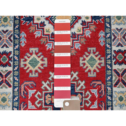 Kazak Wool Hand Knotted Rug Red 2.0x5.9 -O0506