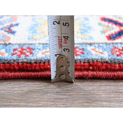 Kazak Wool Hand Knotted Rug Red 2.0x5.9 -O0506