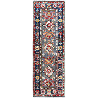 Kazak Wool Hand Knotted Rug Grey 1.11x5.11 -O0507
