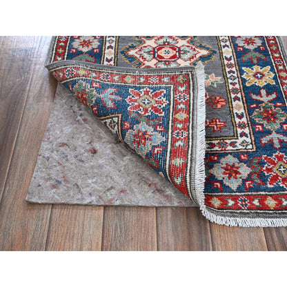 Kazak Wool Hand Knotted Rug Grey 1.11x5.11 -O0507