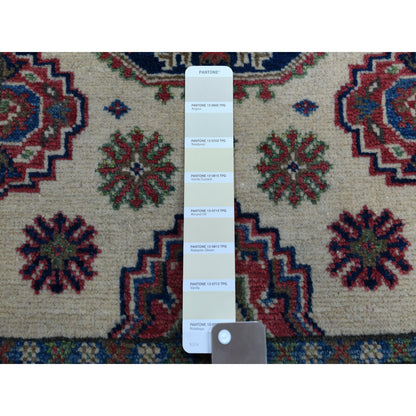 Kazak Wool Hand Knotted Rug Ivory Red 2.0X2.10 -O050850