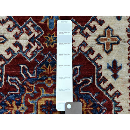 Kazak Wool Hand Knotted Rug Ivory Red 2.8X4.7 -O050893