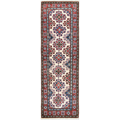 Kazak Wool Hand Knotted Rug Ivory 1.10x6.0 -O0508