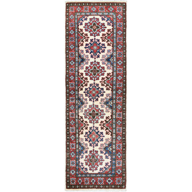 Kazak Wool Hand Knotted Rug Ivory 1.10x6.0 -O0508