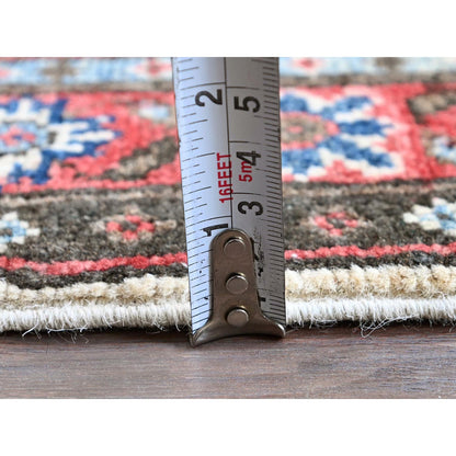 Kazak Wool Hand Knotted Rug Ivory 1.10x6.0 -O0508