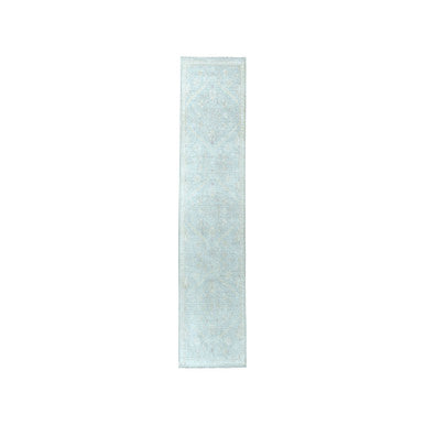Oushak And Peshawar Wool Hand Knotted Rug Grey No Border 2.7X9.9 -O051003