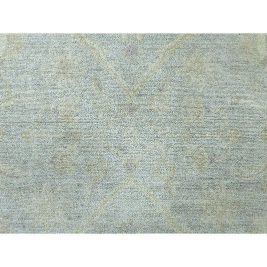 Oushak And Peshawar Wool Hand Knotted Rug Grey No Border 2.7X9.9 -O051003