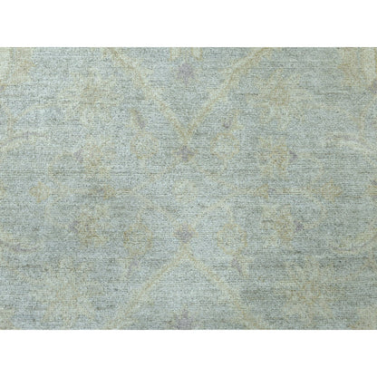 Oushak And Peshawar Wool Hand Knotted Rug Grey No Border 2.7X9.9 -O051003