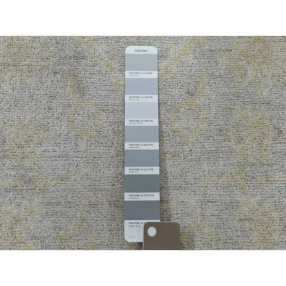 Oushak And Peshawar Wool Hand Knotted Rug Grey No Border 2.7X9.9 -O051003
