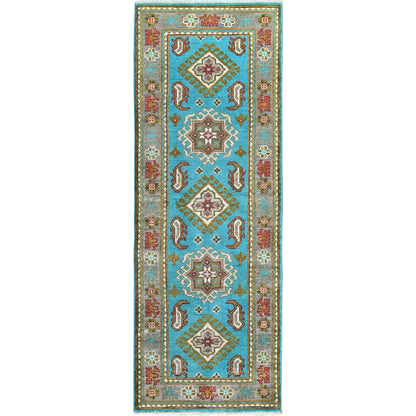Kazak Wool Hand Knotted Rug Blue 2.1x5.9 -O0510