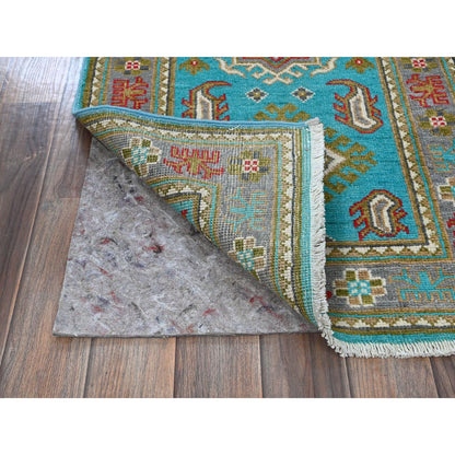 Kazak Wool Hand Knotted Rug Blue 2.1x5.9 -O0510
