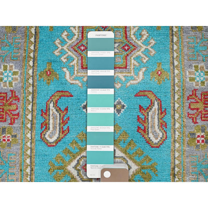 Kazak Wool Hand Knotted Rug Blue 2.1x5.9 -O0510