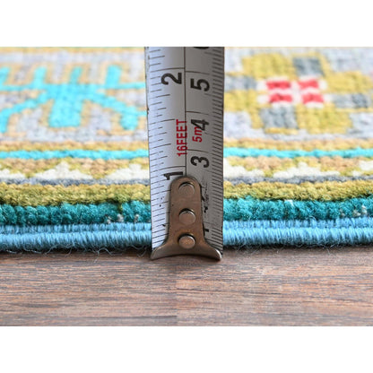 Kazak Wool Hand Knotted Rug Blue 2.1x5.9 -O0510