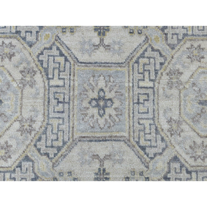 Oushak And Peshawar Wool Hand Knotted Rug Grey No Border 2.9X9.2 -O051126
