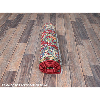 Kazak Wool Hand Knotted Rug Red 2.0x5.10 -O0511