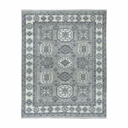 Oushak And Peshawar Wool Hand Knotted Rug Grey Ivory 8.0X10.0 -O051220