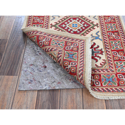 Kazak Wool Hand Knotted Rug Ivory 2.0x5.10 -O0512