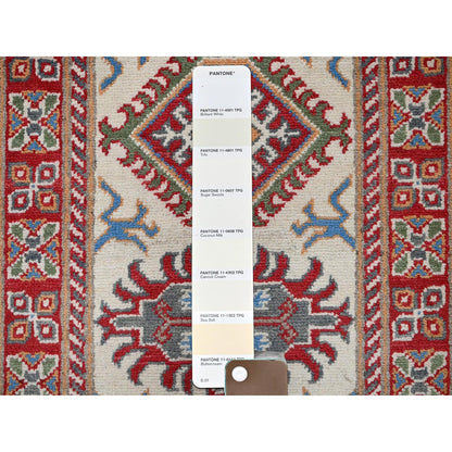 Kazak Wool Hand Knotted Rug Ivory 2.0x5.10 -O0512