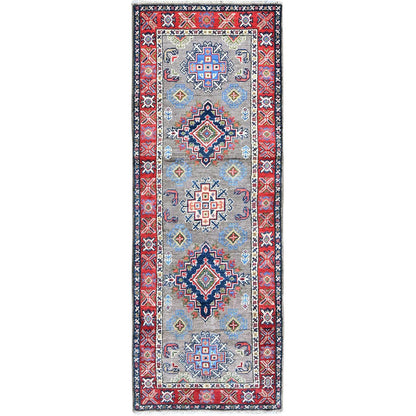 Kazak Wool Hand Knotted Rug Grey 2.2x6.2 -O0513