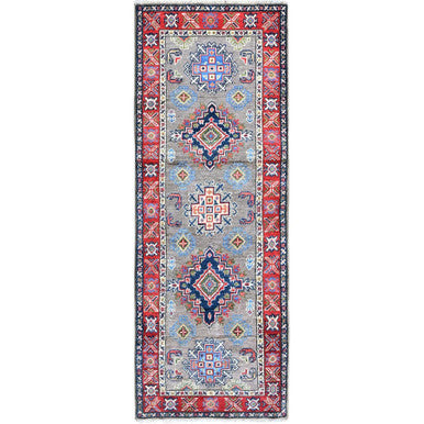 Kazak Wool Hand Knotted Rug Grey 2.2x6.2 -O0513