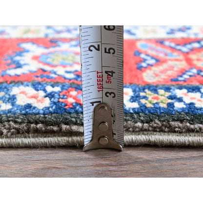 Kazak Wool Hand Knotted Rug Grey 2.2x6.2 -O0513
