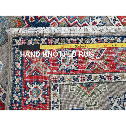 Kazak Wool Hand Knotted Rug Grey 2.2x6.2 -O0513