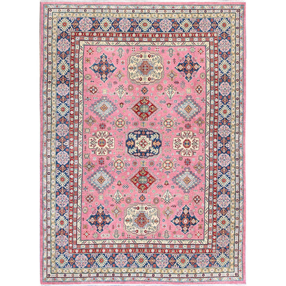 Kazak Wool Hand Knotted Rug Pink 8.9x11.8 -O0514