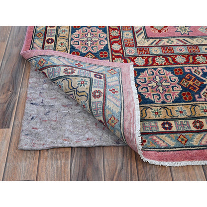 Kazak Wool Hand Knotted Rug Pink 8.9x11.8 -O0514